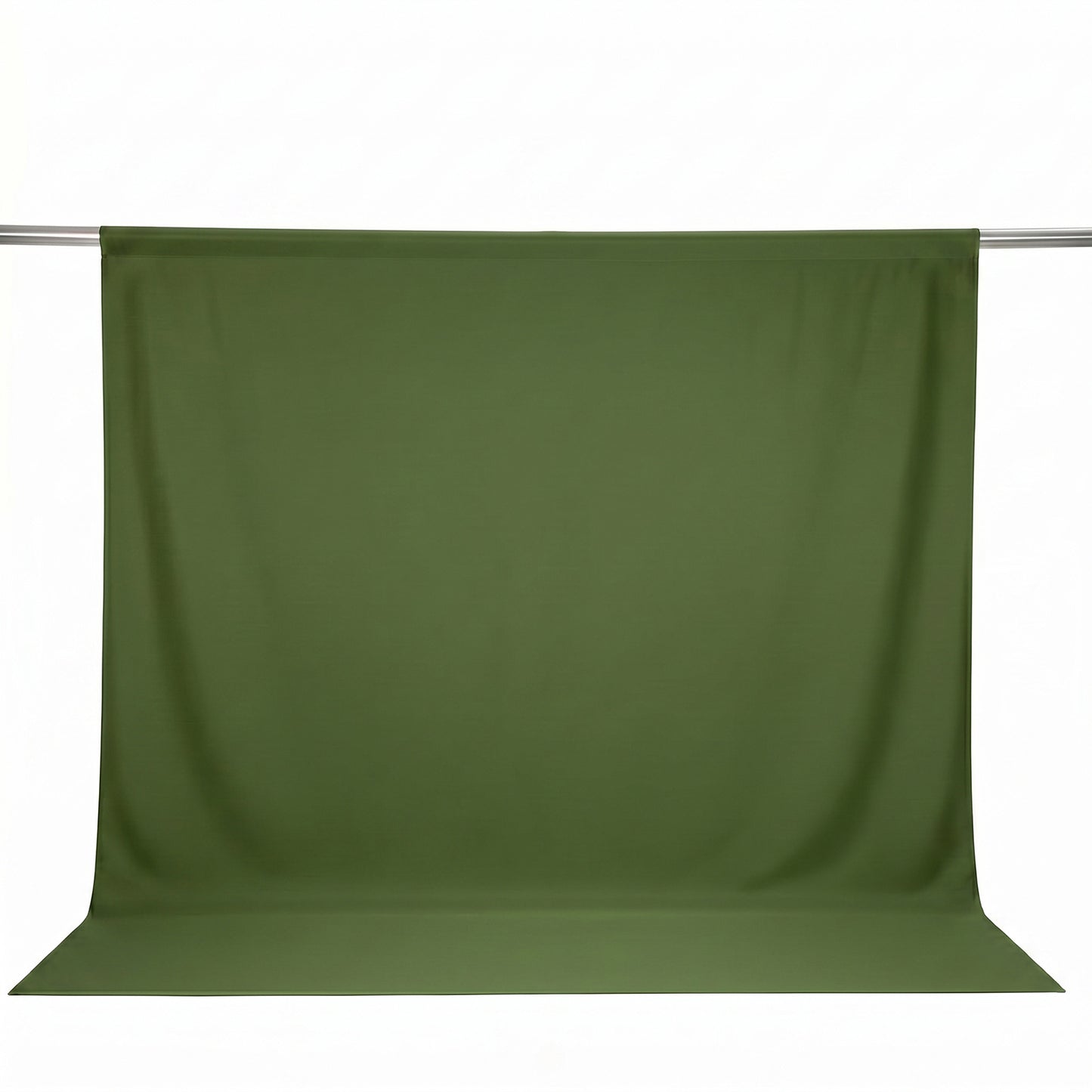 Scuba Polyester Event Backdrop Curtain Olive Green 10ftx10ft Durable Flame Resistant Wrinkle-Free Ph
