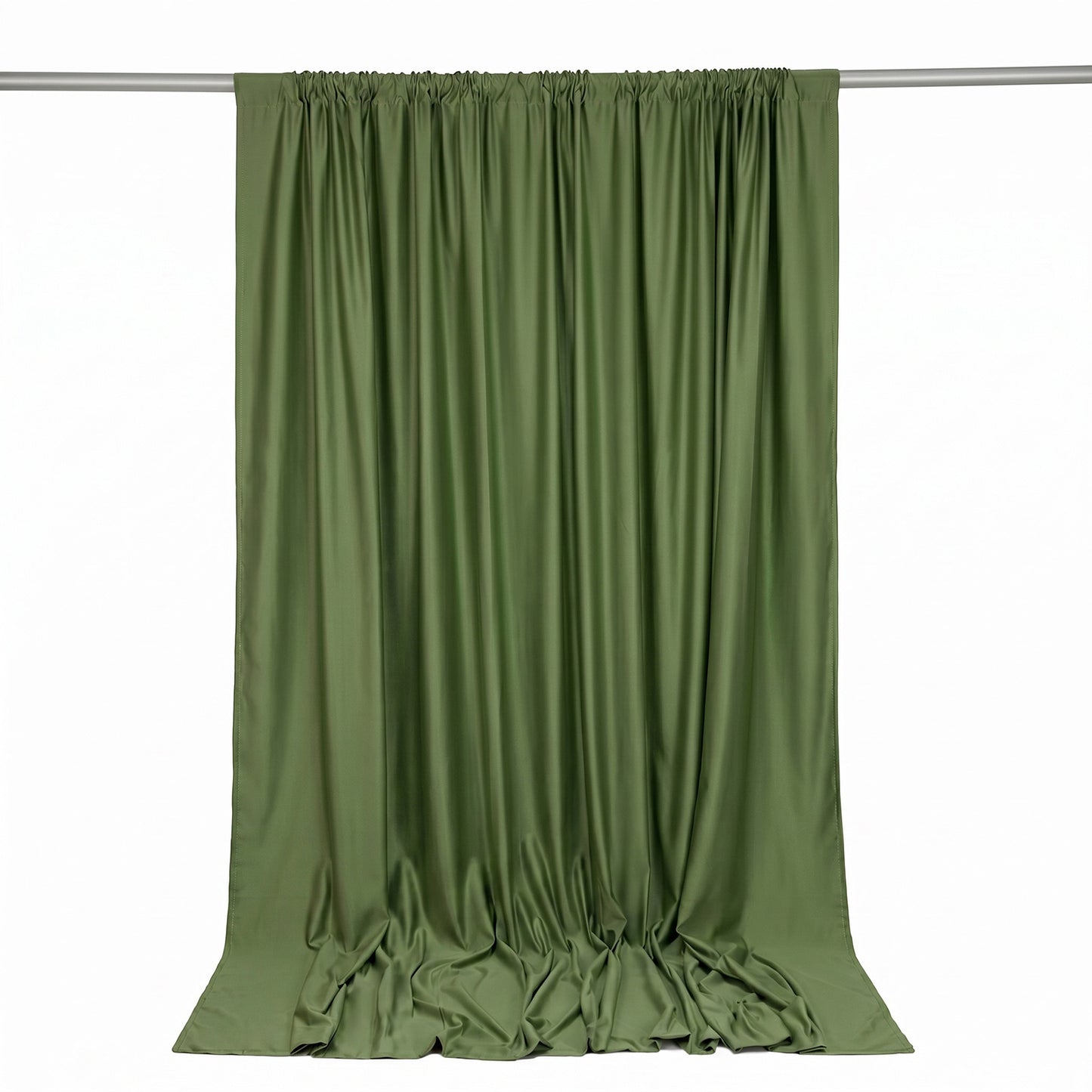 Scuba Polyester Event Backdrop Curtain Olive Green 10ftx10ft Durable Flame Resistant Wrinkle-Free Ph