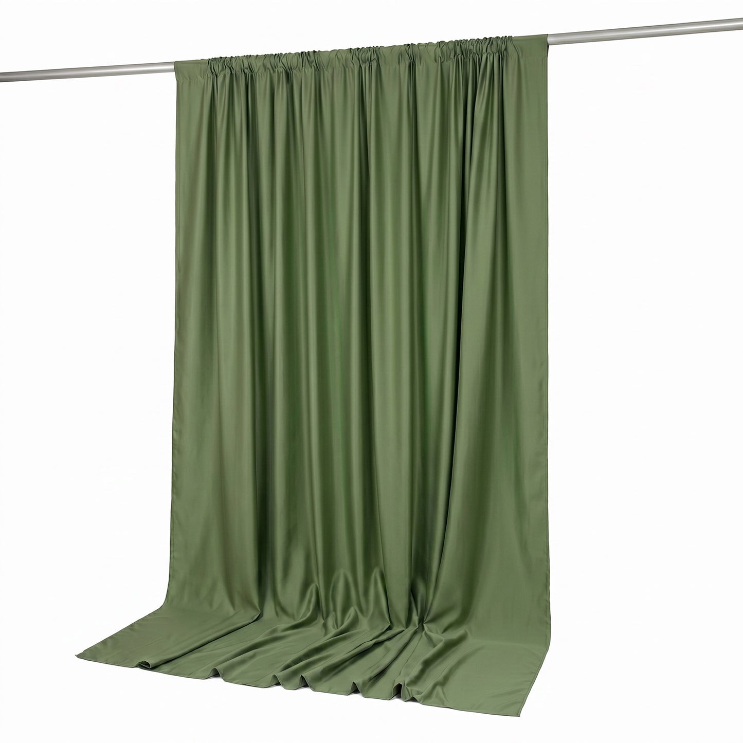 Scuba Polyester Event Backdrop Curtain Olive Green 10ftx10ft Durable Flame Resistant Wrinkle-Free Ph
