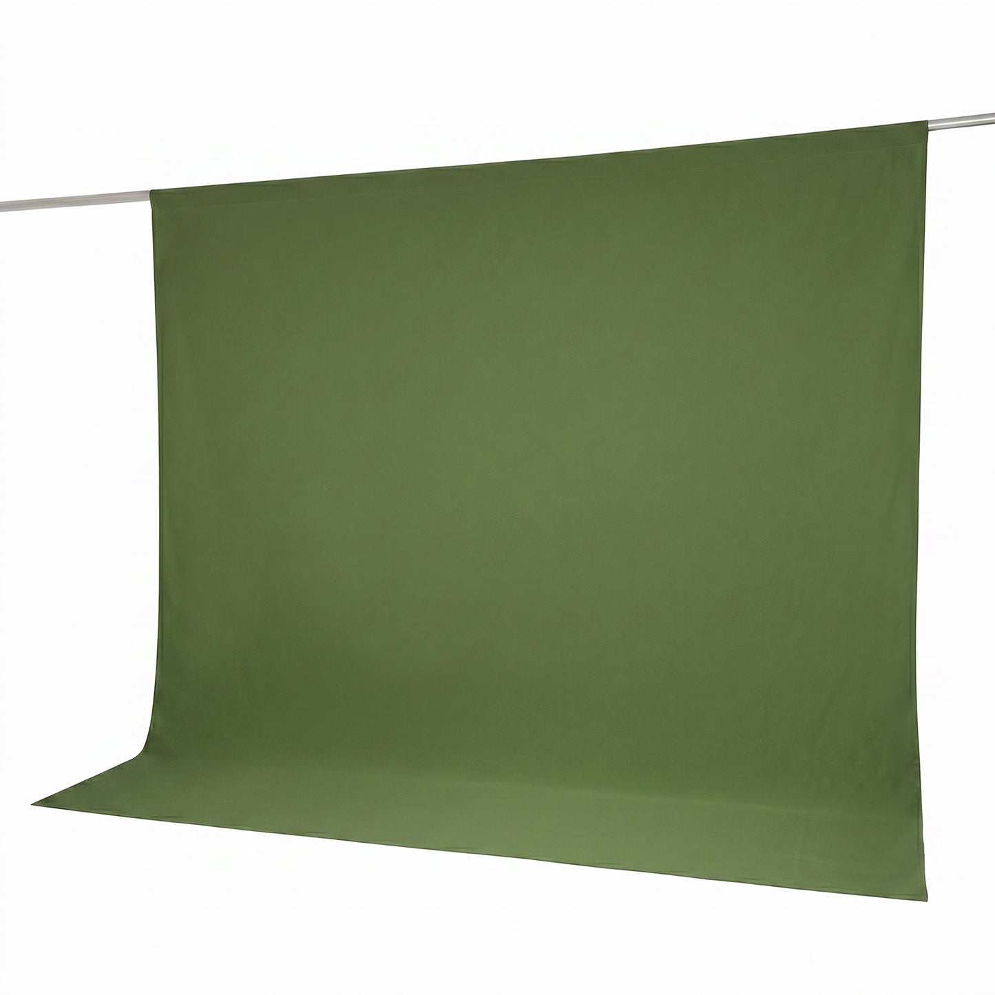 Scuba Polyester Event Backdrop Curtain Olive Green 10ftx10ft Durable Flame Resistant Wrinkle-Free Ph