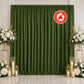 Scuba Polyester Event Backdrop Curtain Olive Green 10ftx10ft Durable Flame Resistant Wrinkle-Free Ph