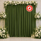 Scuba Polyester Event Backdrop Curtain Olive Green 10ftx10ft Durable Flame Resistant Wrinkle-Free Ph