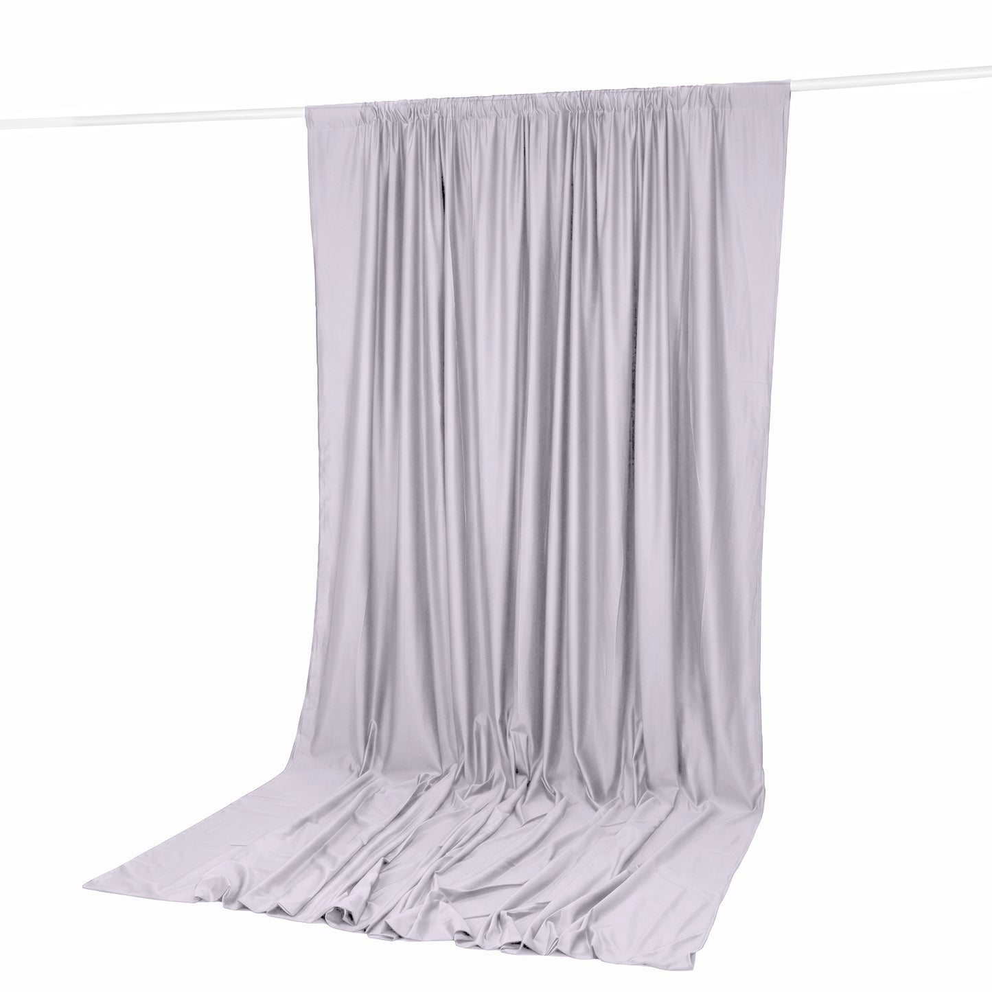 Scuba Polyester Event Backdrop Curtain Silver 10ftx12ft Durable Flame Resistant Wrinkle-Free Photogr