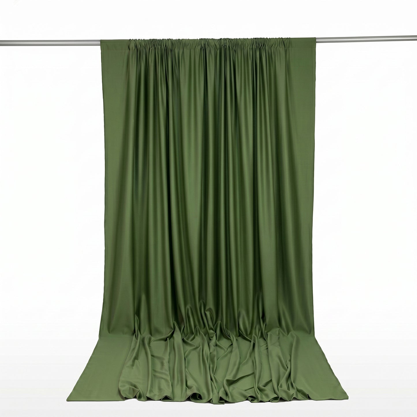 Scuba Polyester Event Backdrop Curtain Olive Green 10ftx12ft Durable Flame Resistant Wrinkle-Free Ph
