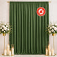 Scuba Polyester Event Backdrop Curtain Olive Green 10ftx12ft Durable Flame Resistant Wrinkle-Free Ph