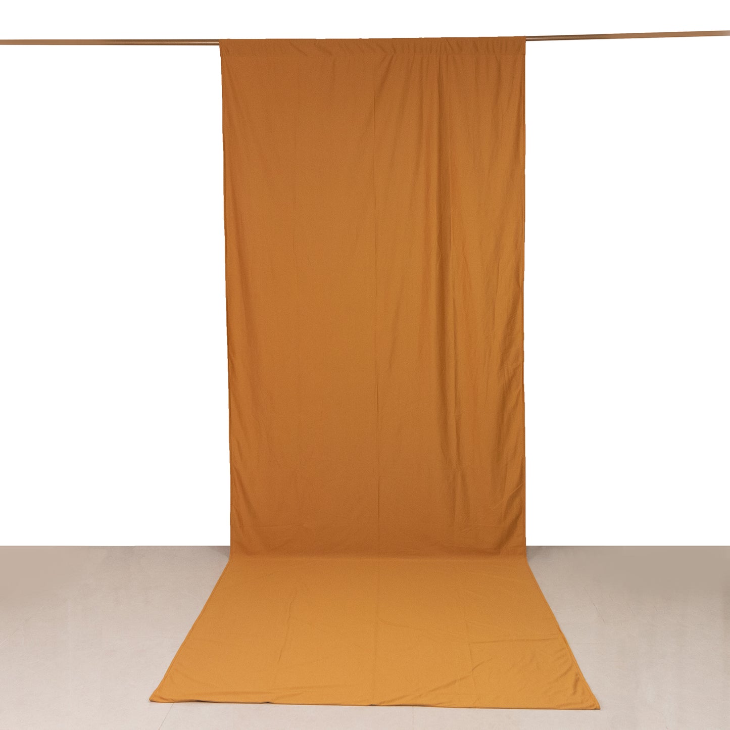 Gold Scuba Polyester Event Curtain Drapes, Durable Flame Resistant Backdrop Event Panel Wrinkle Free with Rod Pockets - 5ftx14ft