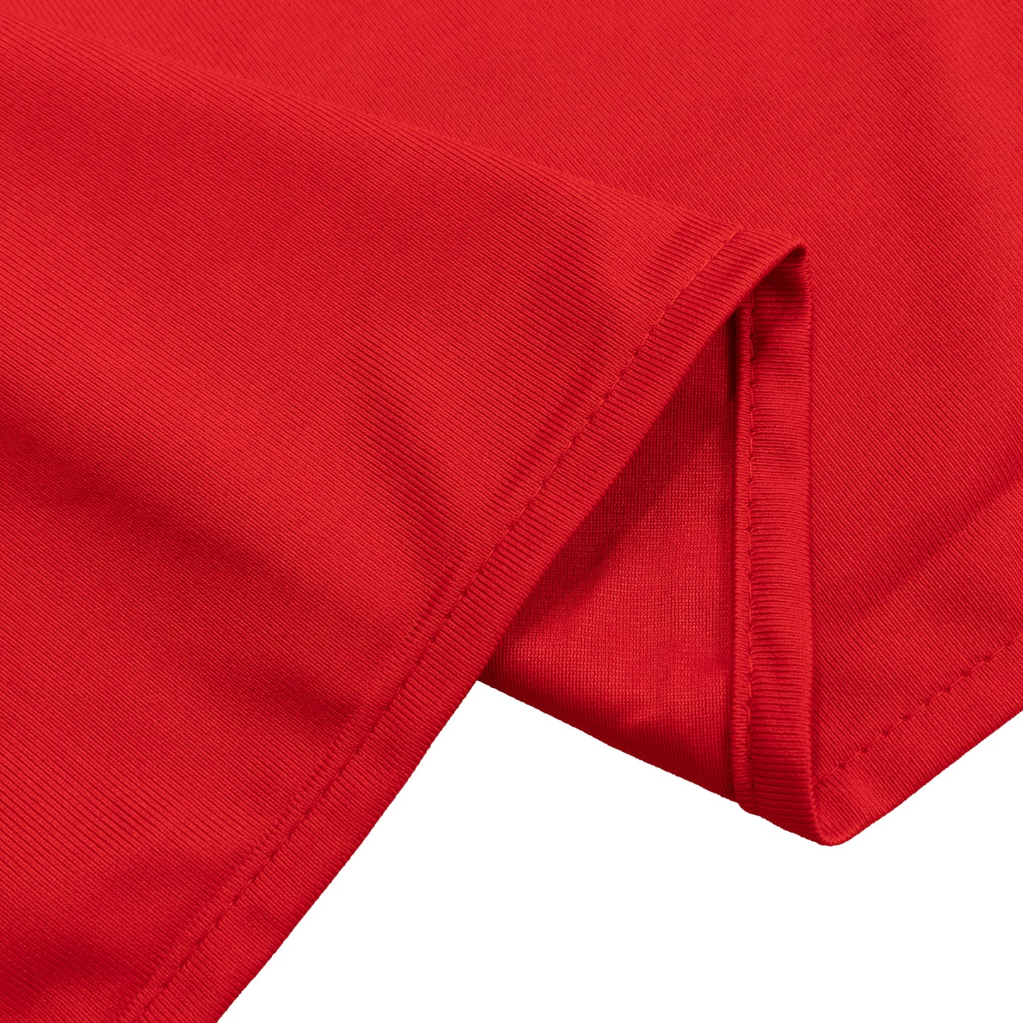 Red Scuba Polyester Event Curtain Drapes, Durable Flame Resistant Backdrop Event Panel Wrinkle Free with Rod Pockets - 5ftx14ft