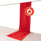 Red Scuba Polyester Event Curtain Drapes, Durable Flame Resistant Backdrop Event Panel Wrinkle Free with Rod Pockets - 5ftx14ft