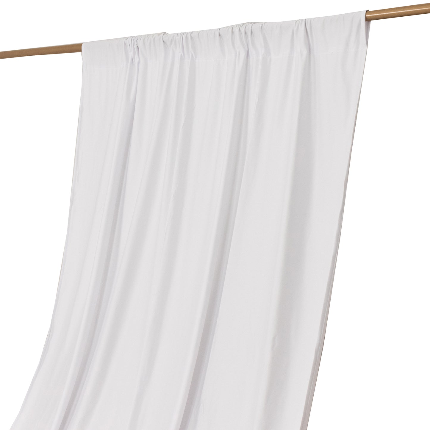 White Scuba Polyester Event Curtain Drapes, Durable Flame Resistant Backdrop Event Panel Wrinkle Free with Rod Pockets - 5ftx14ft