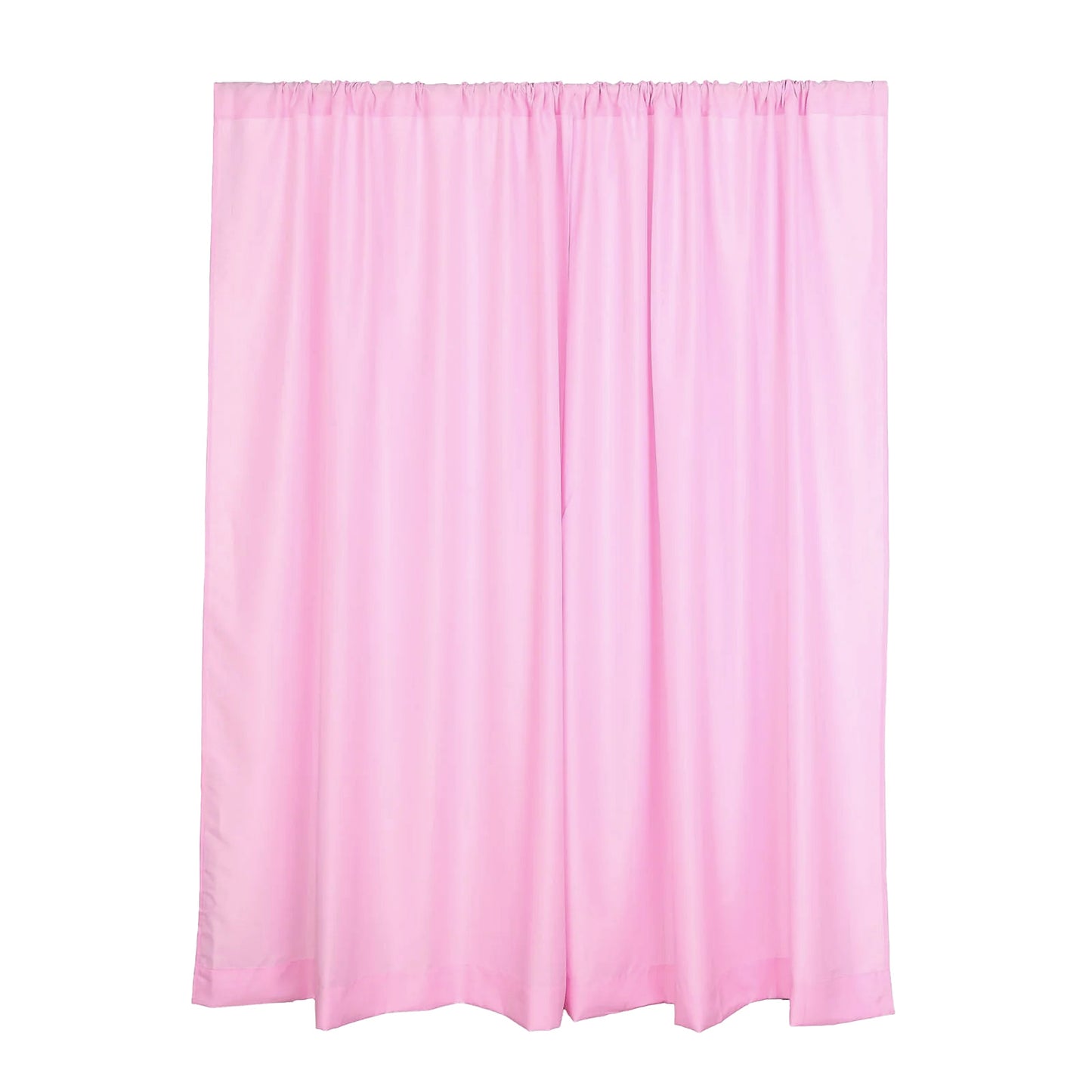 2 Pack Pink Polyester Event Curtain Drapes, 10ftx8ft Backdrop Event Panels With Rod Pockets 130 GSM