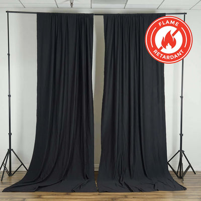 Elegant Black Scuba Polyester Drapes
