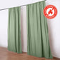 2 Pack 5ftx10ft Dusty Sage Green Scuba Polyester Backdrop Drape Curtains, Durable Flame Resistant Ev