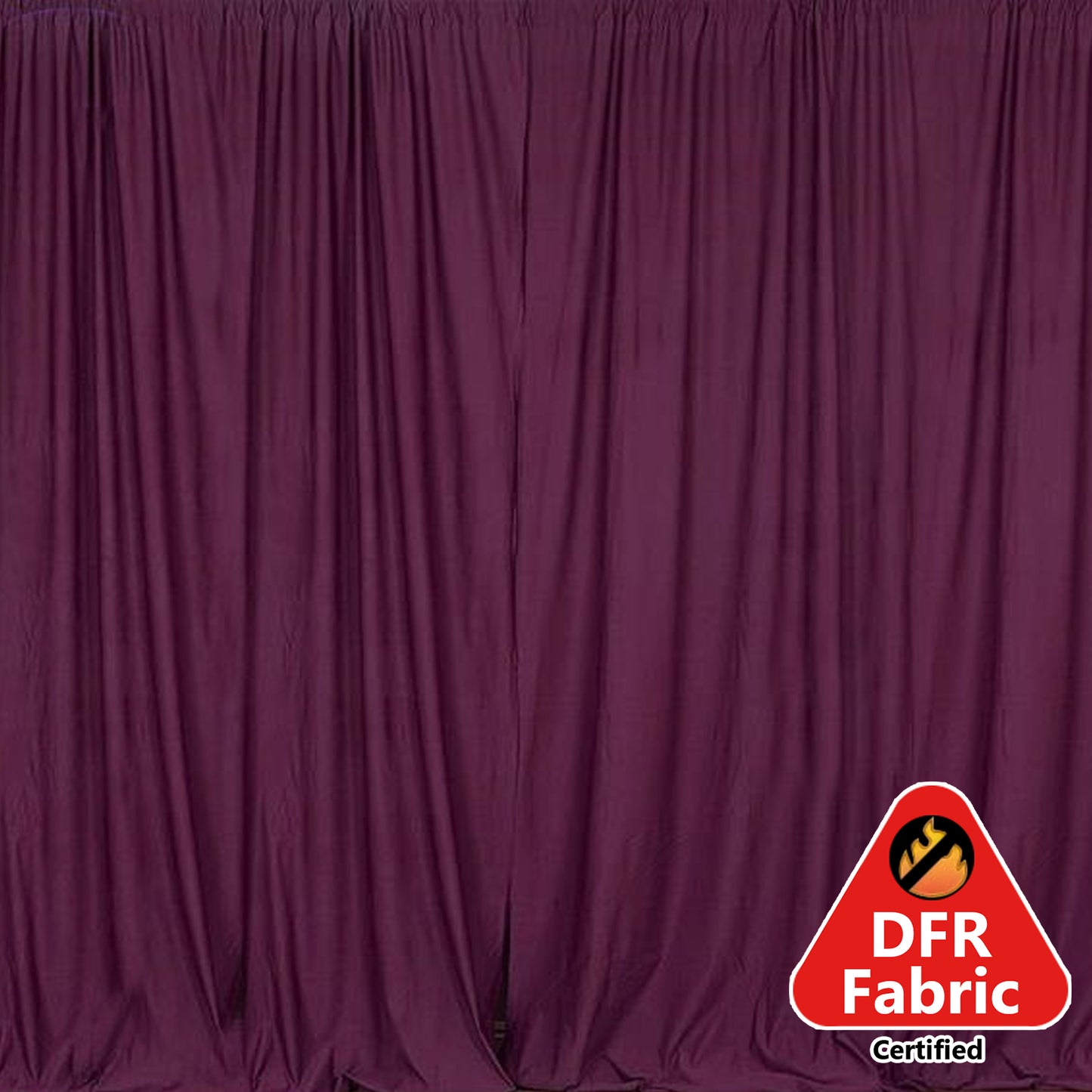 Eggplant Fire Retardant Polyester Curtain Panel Backdrops With Rod Pockets - 10ftx10ft#whtbkgd