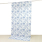 French Toile Polyester Backdrop Curtain – Blue Floral 5ft x 10ft Rod Pocket Drape Panel