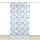 French Toile Polyester Backdrop Curtain – Blue Floral 5ft x 10ft Rod Pocket Drape Panel