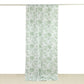 French Toile Polyester Backdrop Curtain – Dusty Sage Green Floral 5ft x 10ft Rod Pocket Drape Panel