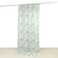 French Toile Polyester Backdrop Curtain – Dusty Sage Green Floral 5ft x 10ft Rod Pocket Drape Panel