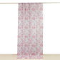 French Toile Polyester Backdrop Curtain – Pink Floral 5ft x 10ft Rod Pocket Drape Panel