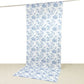 French Toile Polyester Backdrop Curtain – Blue Floral 5ft x 12ft Rod Pocket Drape Panel