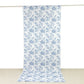 French Toile Polyester Backdrop Curtain – Blue Floral 5ft x 12ft Rod Pocket Drape Panel
