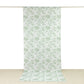 French Toile Polyester Backdrop Curtain – Dusty Sage Green Floral 5ft x 12ft Rod Pocket Drape Panel