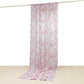 French Toile Polyester Backdrop Curtain – Pink Floral 5ft x 12ft Rod Pocket Drape Panel