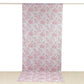 French Toile Polyester Backdrop Curtain – Pink Floral 5ft x 12ft Rod Pocket Drape Panel
