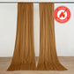 Gold backdrop drape curtains, flame resistant and wrinkle free, ideal for events.