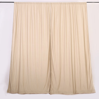 2 Pack Nude Scuba Polyester Event Curtain Drapes, Durable Flame Resistant Backdrop Event Panels Wrinkle Free with Rod Pockets - 10ftx10ft