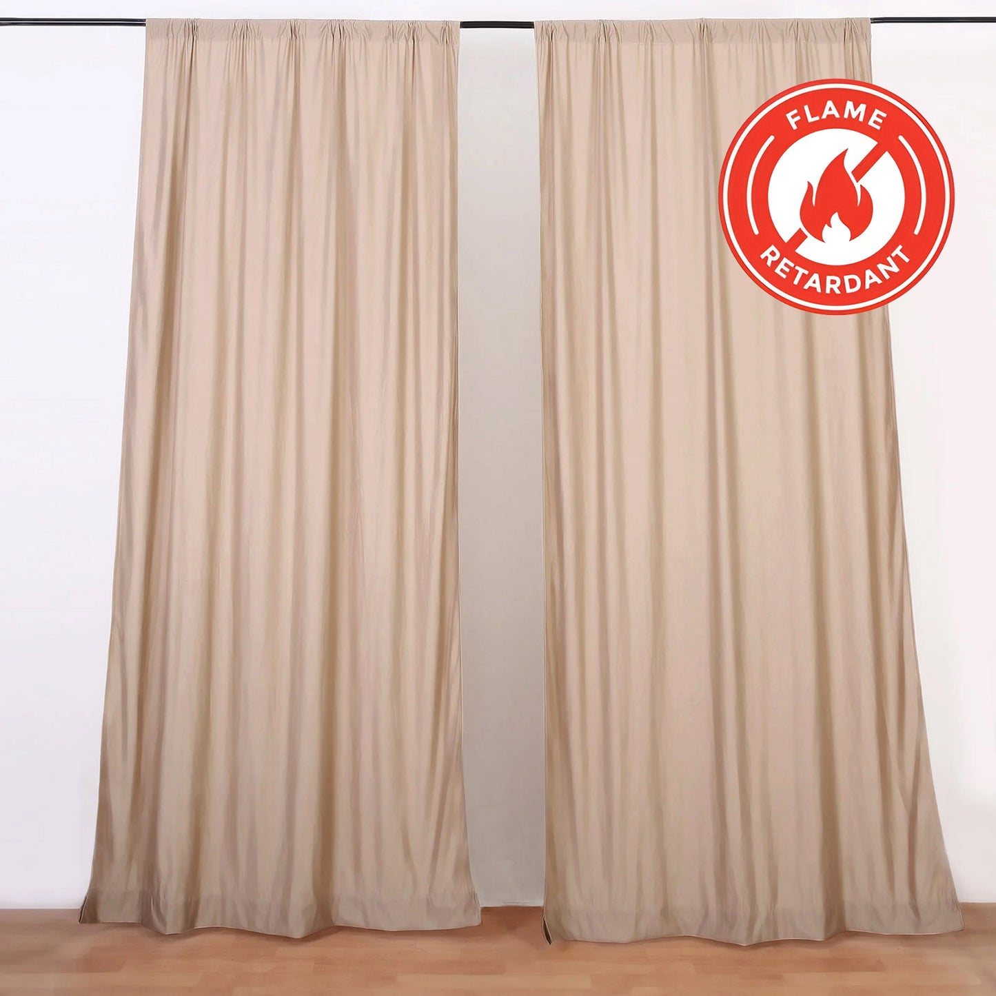 2 Pack Nude Scuba Polyester Event Curtain Drapes, Durable Flame Resistant Backdrop Event Panels Wrinkle Free with Rod Pockets - 10ftx10ft
