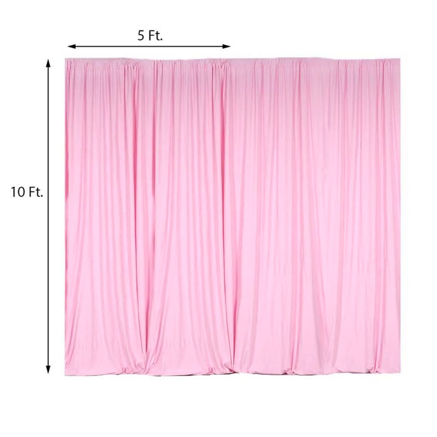 2 Pack Pink Scuba Polyester Event Curtain Drapes, Durable Flame Resistant Backdrop Event Panels Wrinkle Free with Rod Pockets - 10ftx10ft