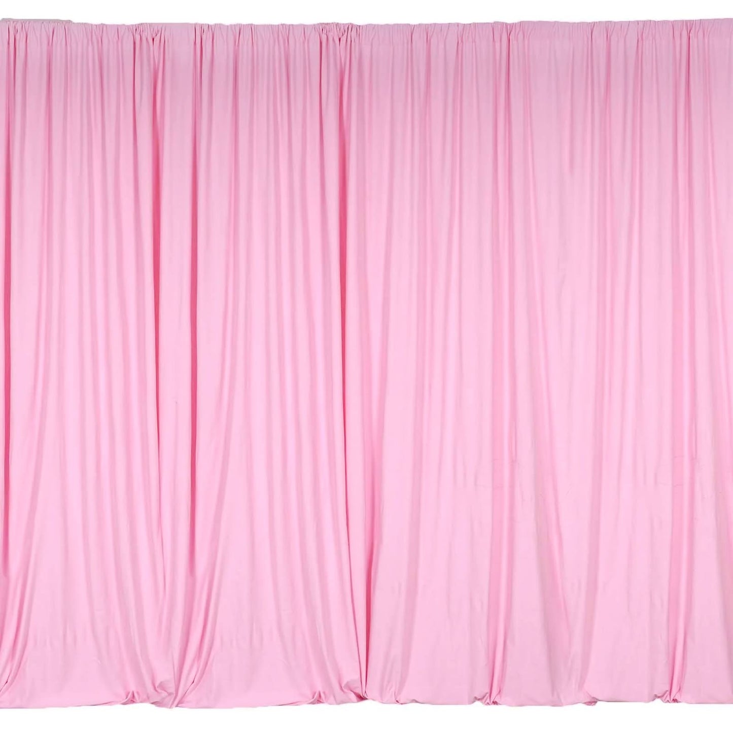 2 Pack Pink Scuba Polyester Event Curtain Drapes, Durable Flame Resistant Backdrop Event Panels Wrinkle Free with Rod Pockets - 10ftx10ft