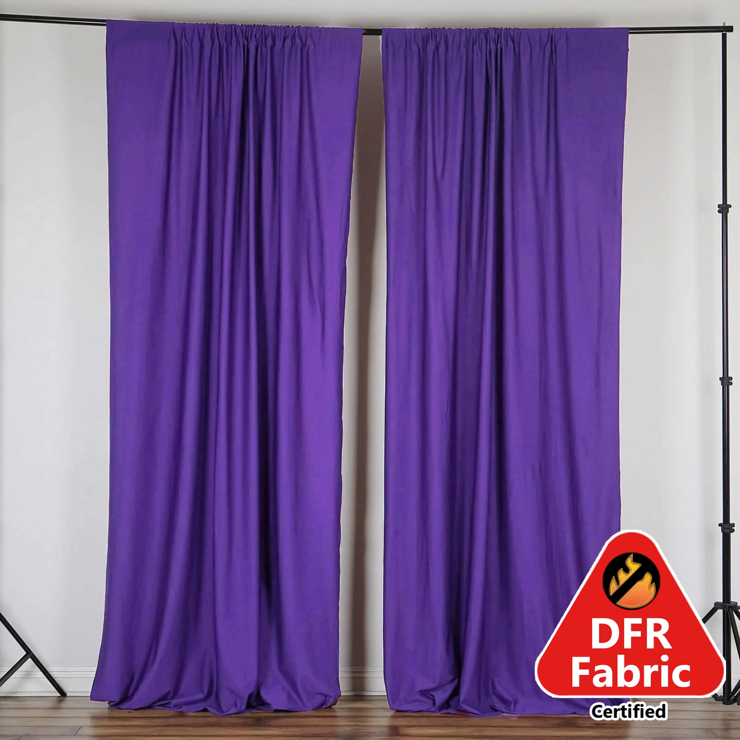 2 Pack Purple Scuba Polyester Event Curtain Drapes, Durable Flame Resistant Backdrop Event Panels Wrinkle Free with Rod Pockets - 10ftx10ft