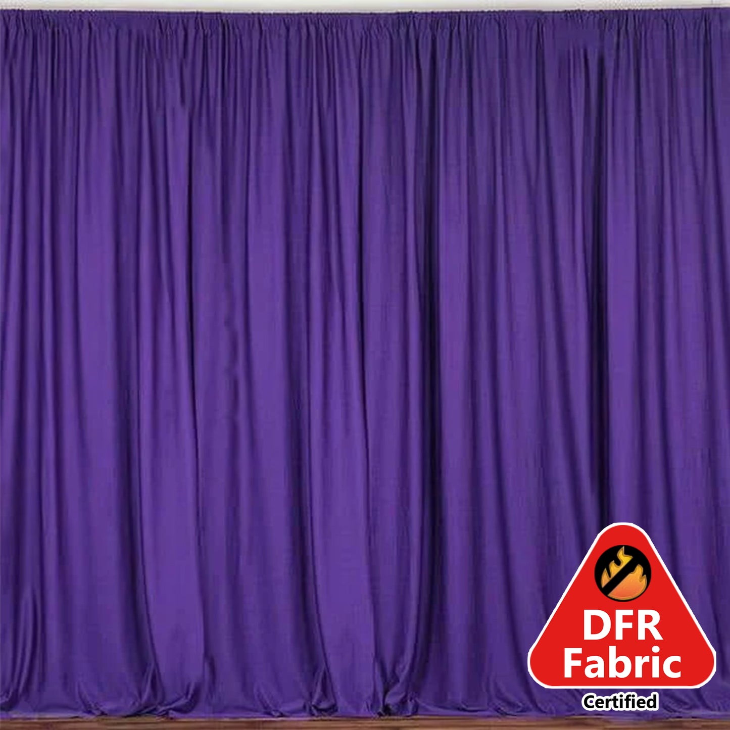 2 Pack Purple Fire Retardant Polyester Curtain Panel Backdrops With Rod Pockets - 10ftx10ft#whtbkgd