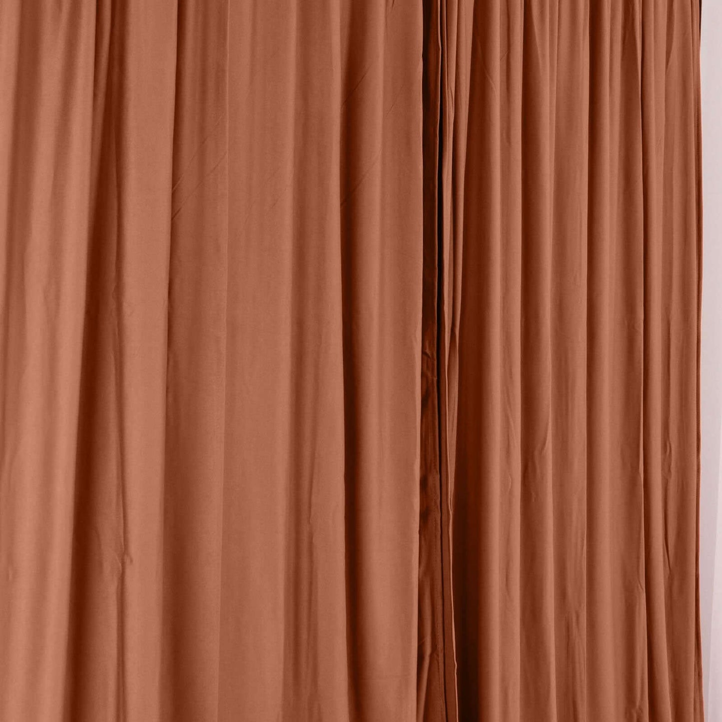 2 Pack Terracotta (Rust) Scuba Polyester Event Curtain Drapes, Durable Flame Resistant Backdrop Event Panels Wrinkle Free with Rod Pockets - 10ftx10ft