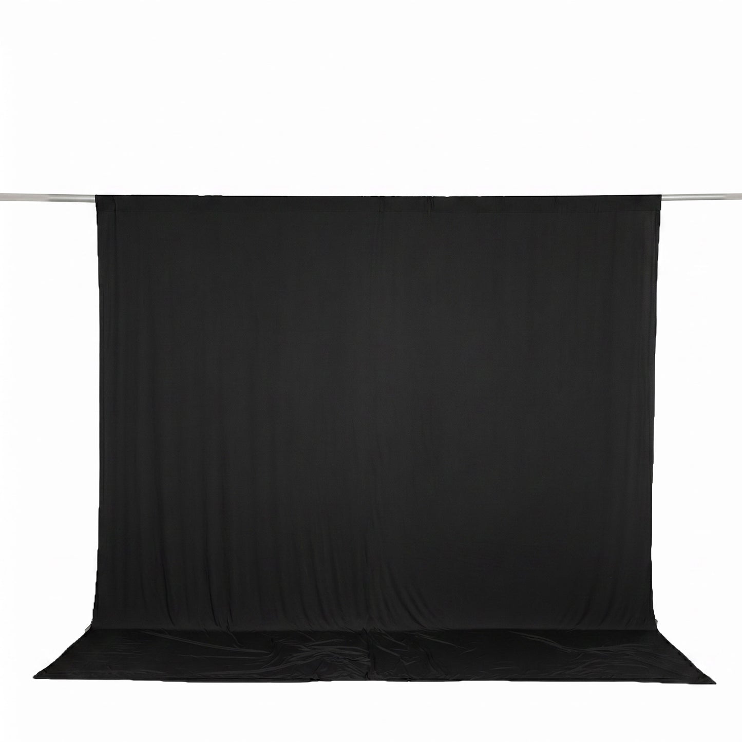10ft x 10ft Spandex Backdrop Curtain Black, 4-Way Stretch Wrinkle-Free Photo Booth Backdrop with Rod