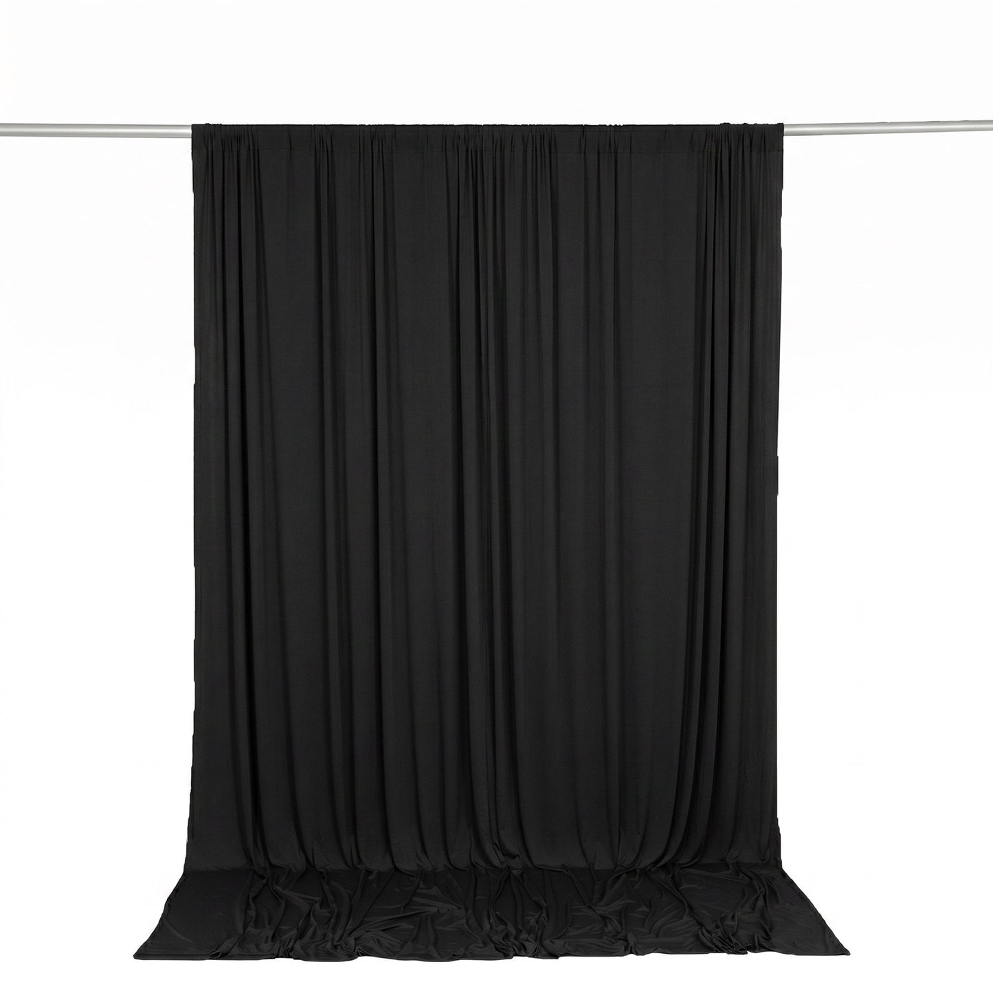 10ft x 10ft Spandex Backdrop Curtain Black, 4-Way Stretch Wrinkle-Free Photo Booth Backdrop with Rod