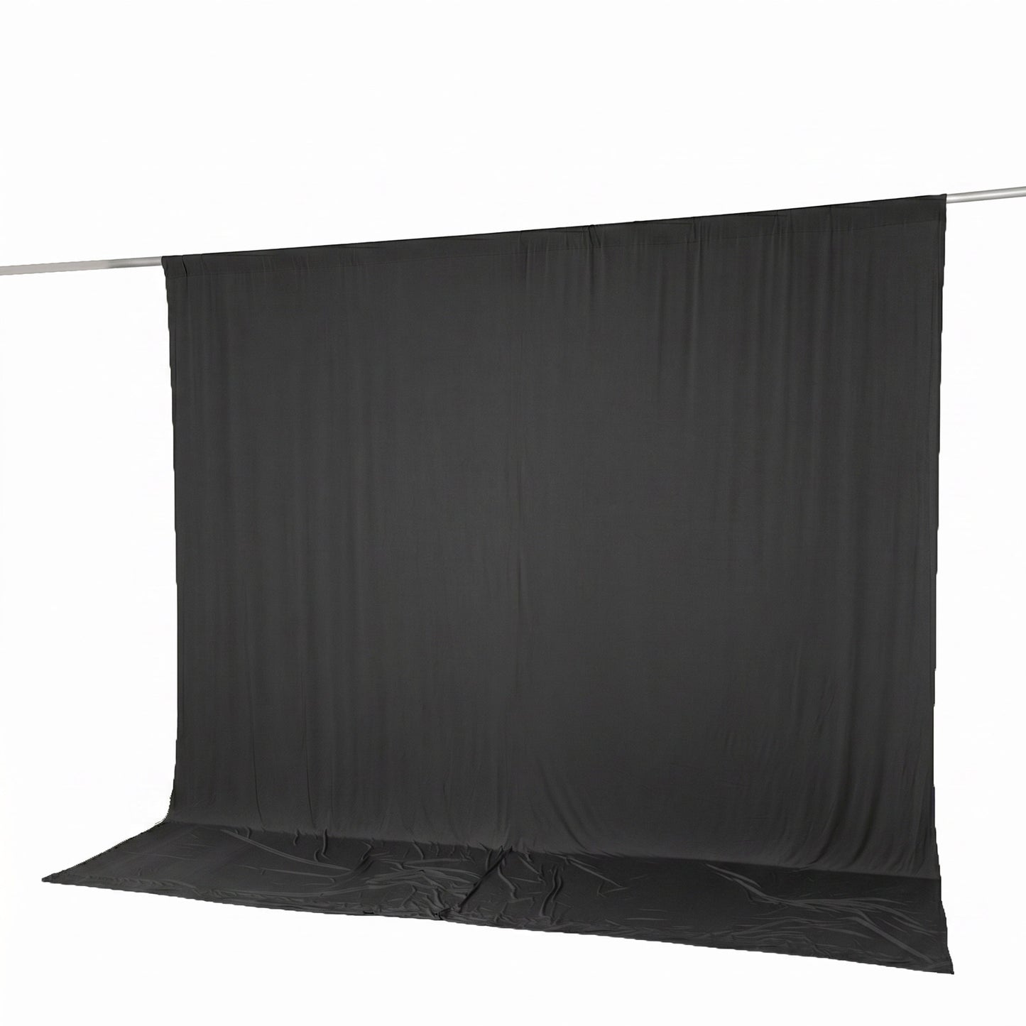 10ft x 10ft Spandex Backdrop Curtain Black, 4-Way Stretch Wrinkle-Free Photo Booth Backdrop with Rod