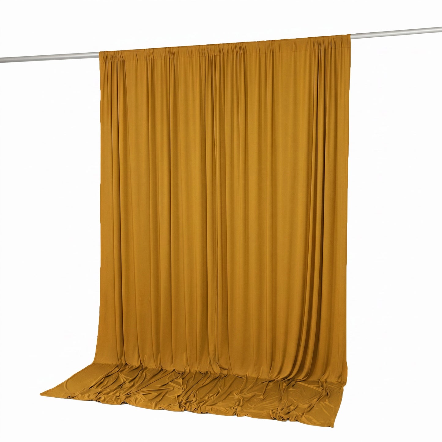 10ft x 10ft Spandex Backdrop Curtain Gold, 4-Way Stretch Wrinkle-Free Photo Booth Backdrop with Rod 