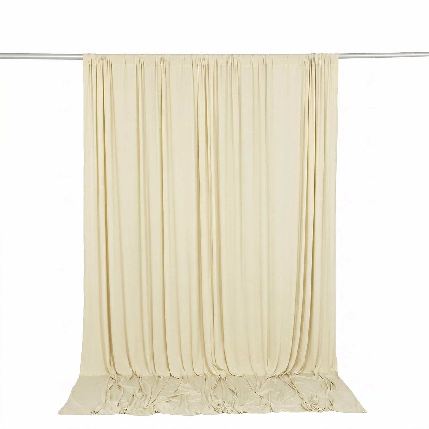 10ft x 10ft Spandex Backdrop Curtain Ivory, 4-Way Stretch Wrinkle-Free Photo Booth Backdrop with Rod