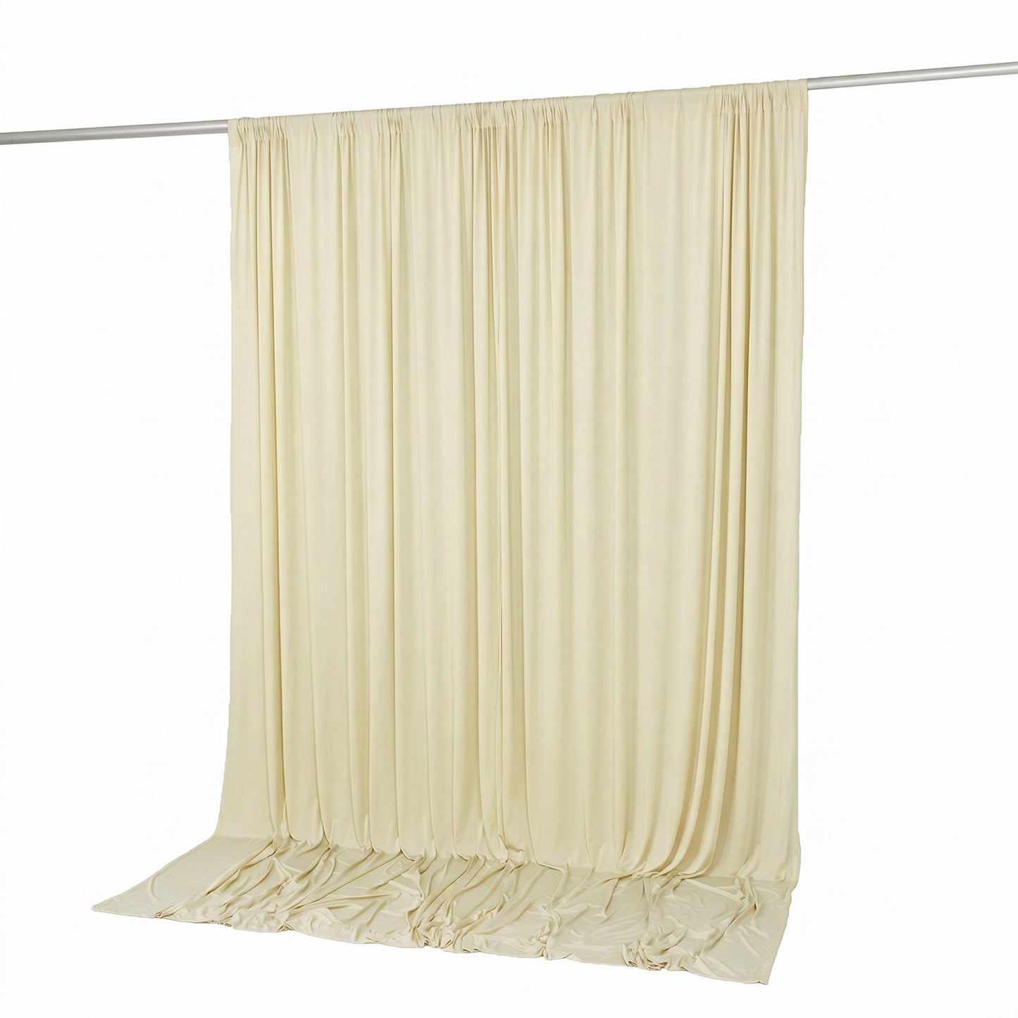10ft x 10ft Spandex Backdrop Curtain Ivory, 4-Way Stretch Wrinkle-Free Photo Booth Backdrop with Rod