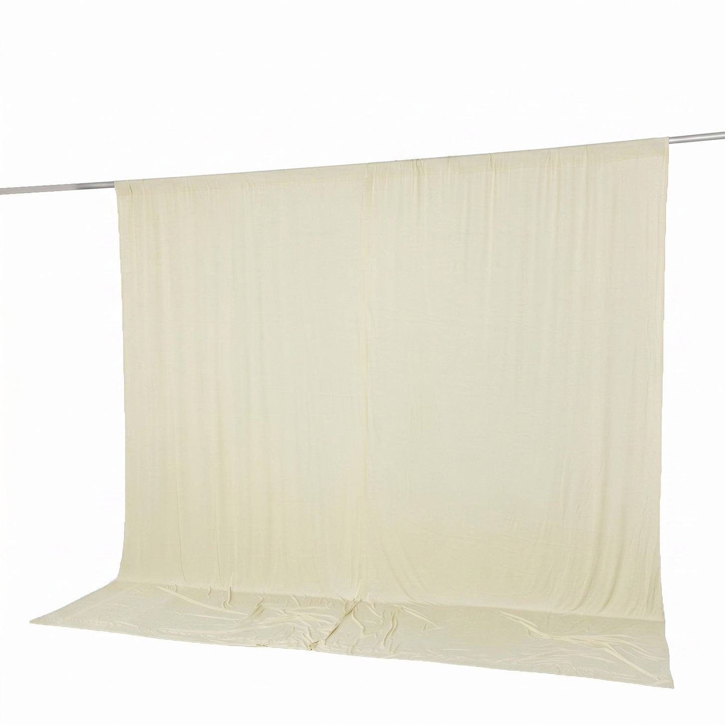 10ft x 10ft Spandex Backdrop Curtain Ivory, 4-Way Stretch Wrinkle-Free Photo Booth Backdrop with Rod
