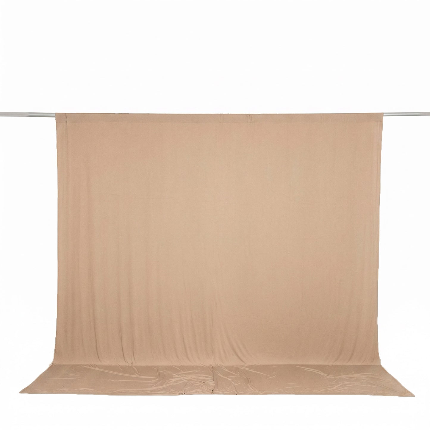 10ft x 10ft Spandex Backdrop Curtain Nude, 4-Way Stretch Wrinkle-Free Photo Booth Backdrop with Rod 