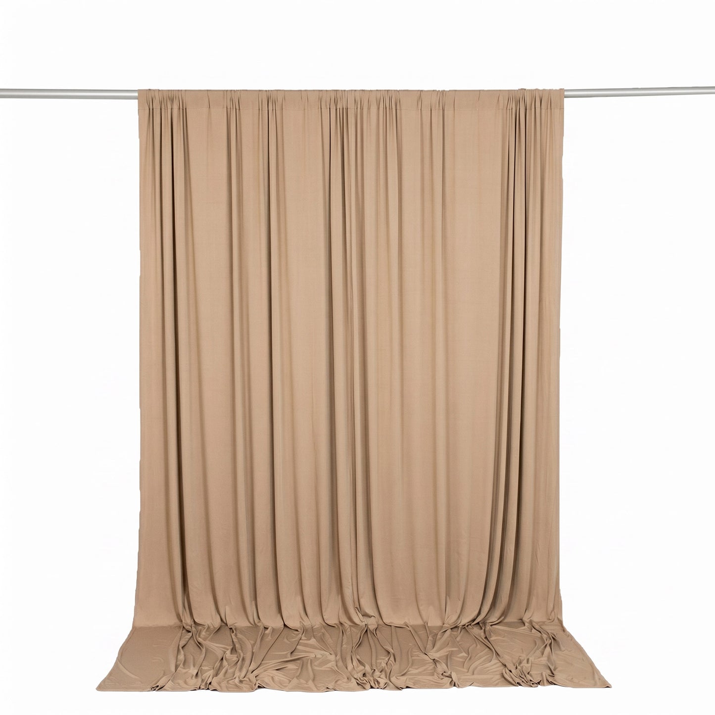10ft x 10ft Spandex Backdrop Curtain Nude, 4-Way Stretch Wrinkle-Free Photo Booth Backdrop with Rod 