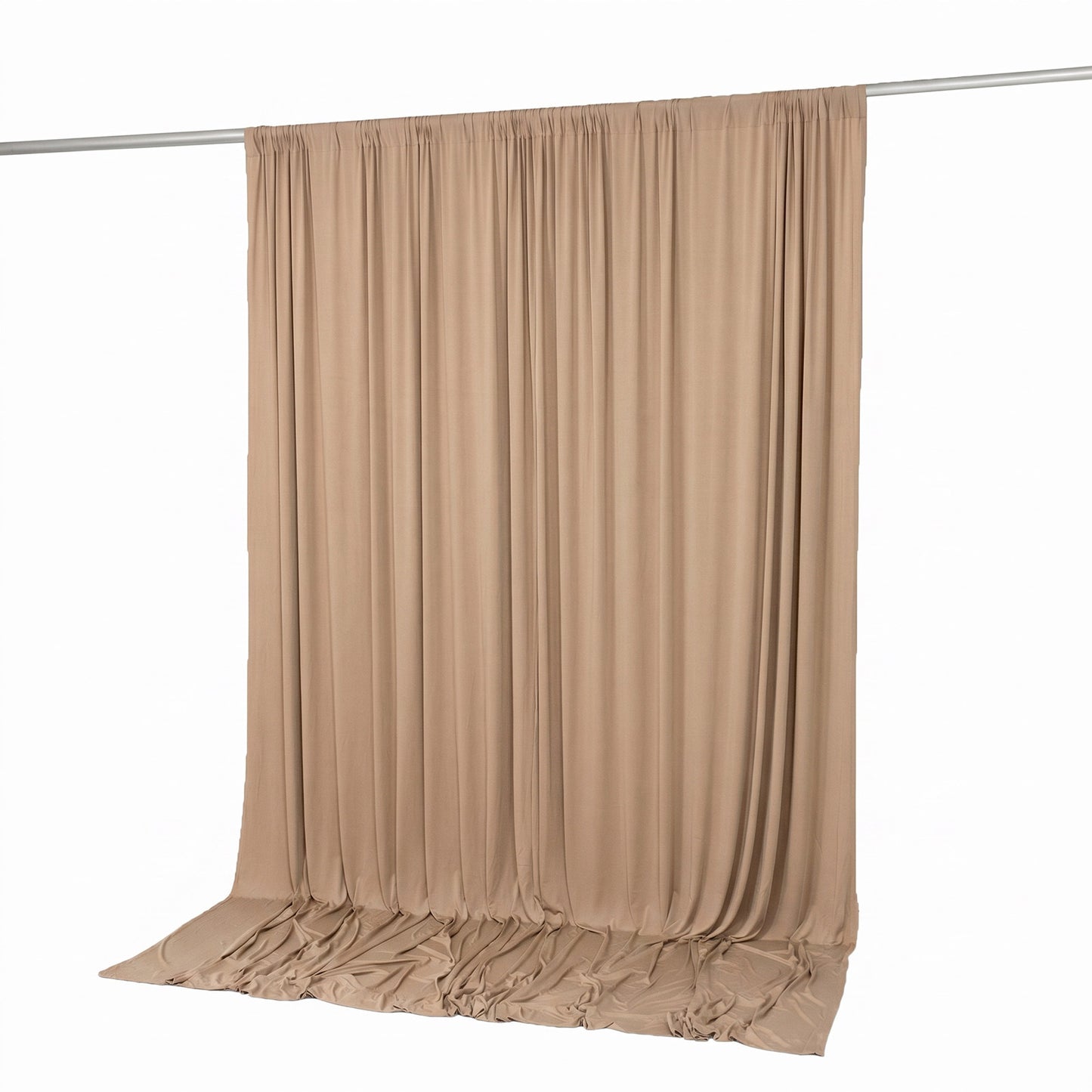 10ft x 10ft Spandex Backdrop Curtain Nude, 4-Way Stretch Wrinkle-Free Photo Booth Backdrop with Rod 