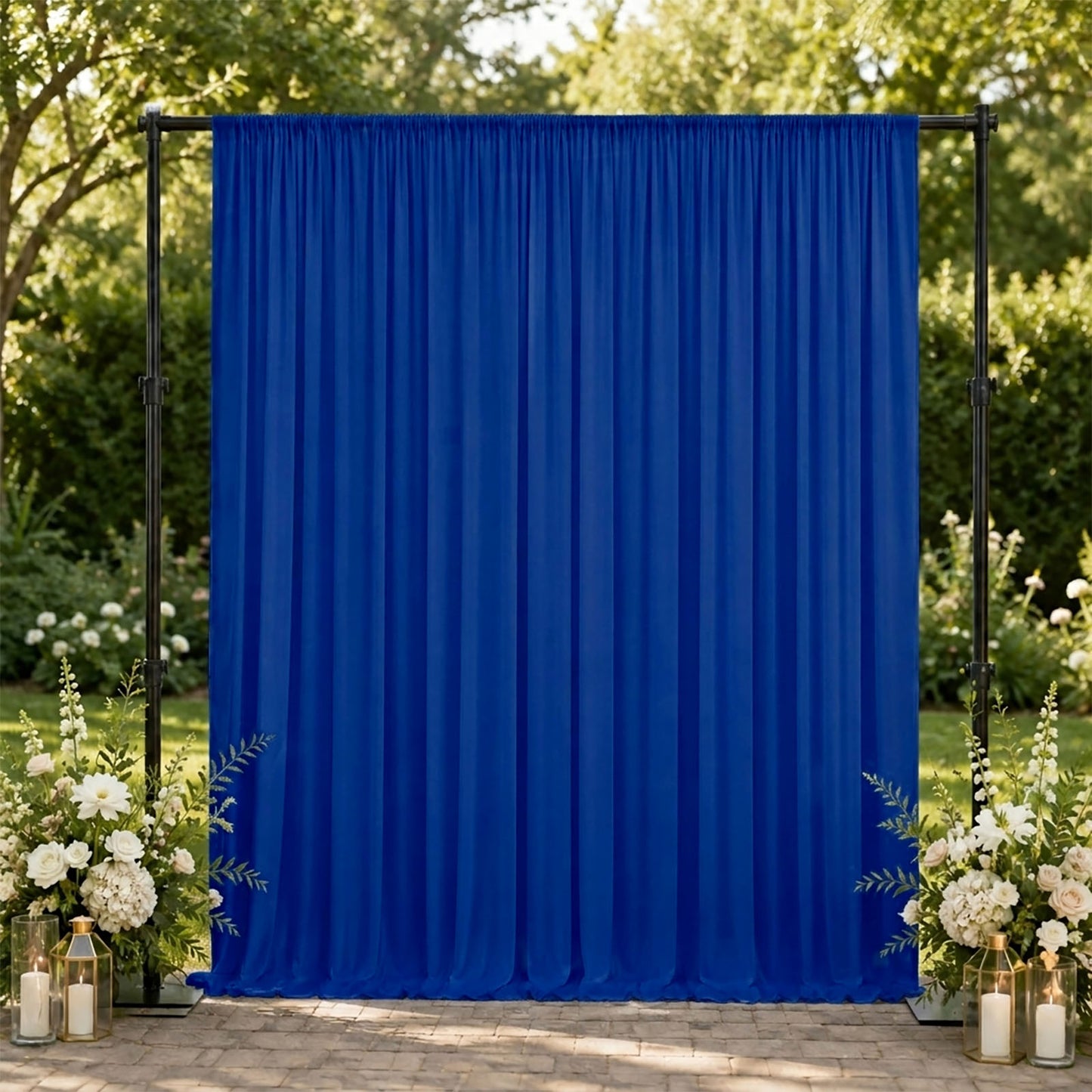 10ft x 10ft Spandex Backdrop Curtain Royal Blue, 4-Way Stretch Wrinkle-Free Photo Booth Backdrop wit
