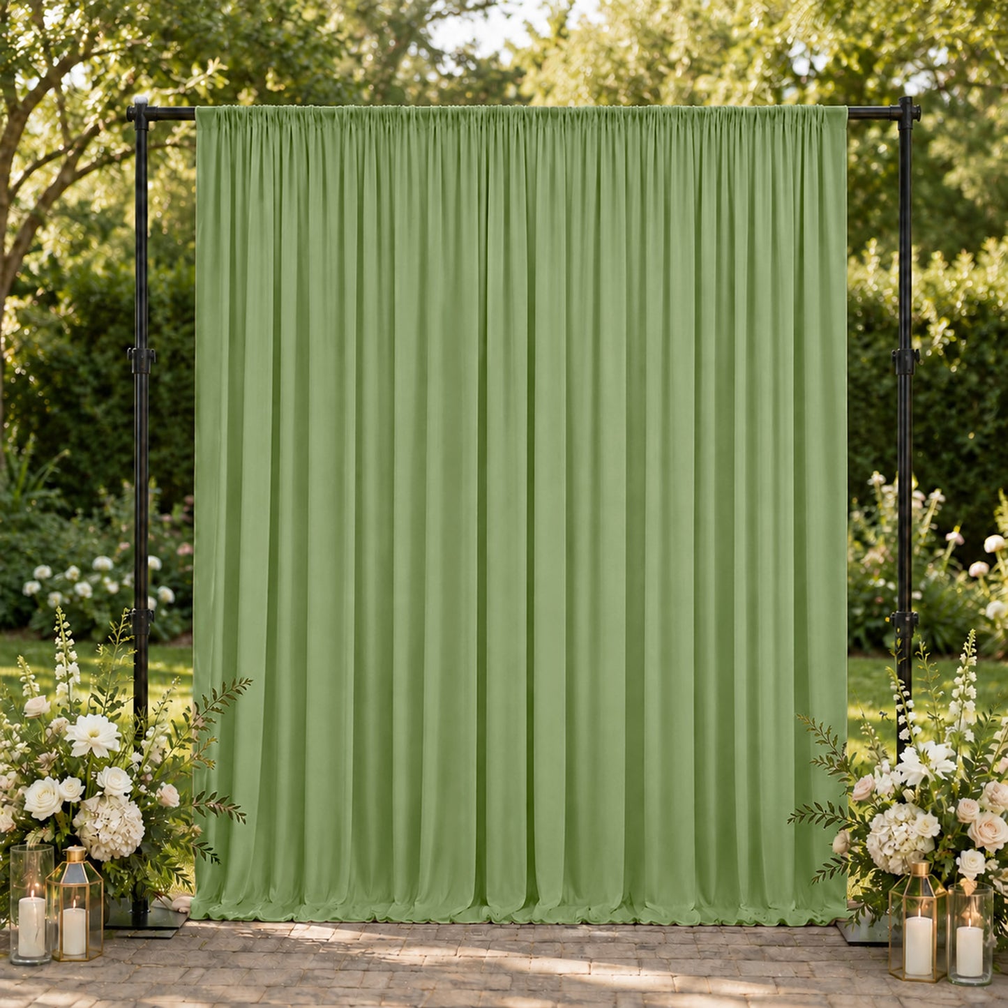 10ft x 10ft Spandex Backdrop Curtain Sage Green, 4-Way Stretch Wrinkle-Free Photo Booth Backdrop wit