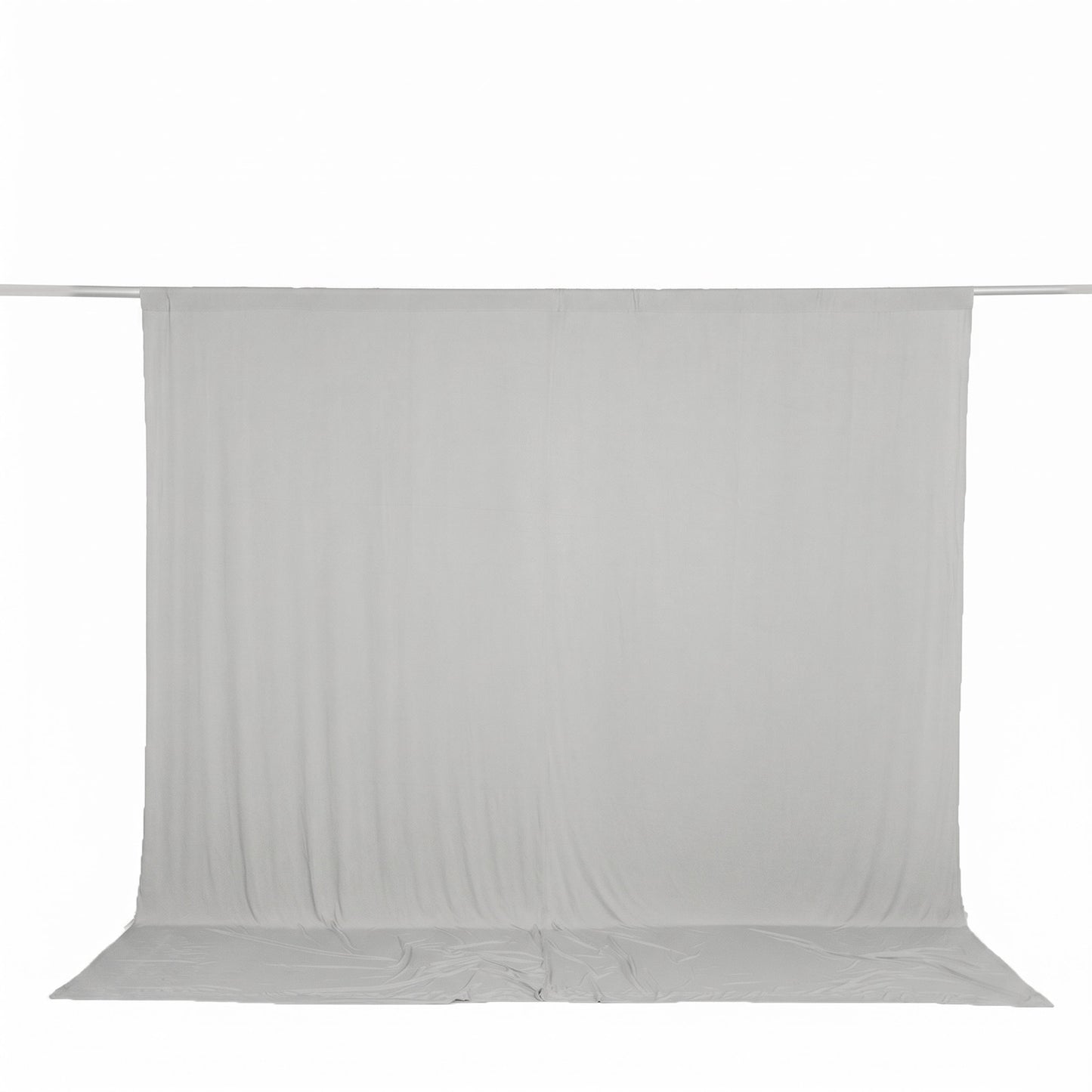 10ft x 10ft Spandex Backdrop Curtain Silver, 4-Way Stretch Wrinkle-Free Photo Booth Backdrop with Ro