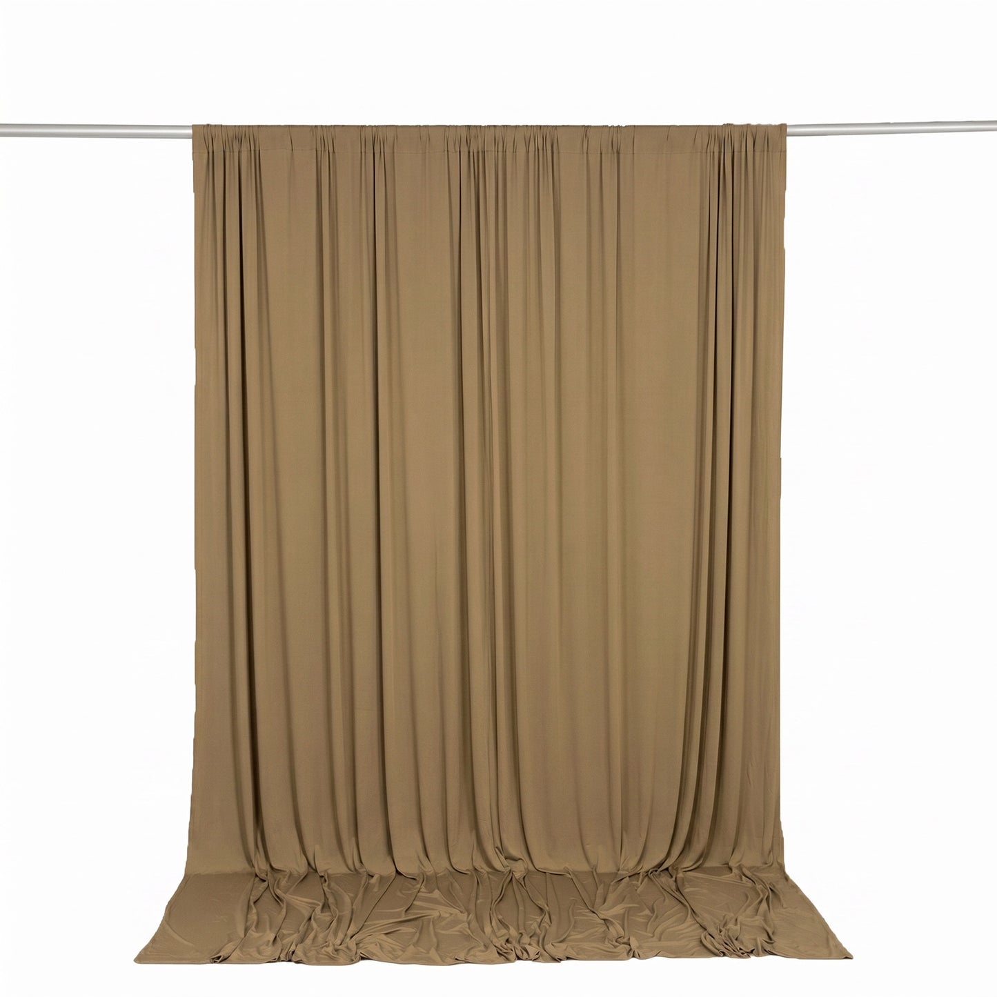 10ft x 10ft Spandex Backdrop Curtain Taupe, 4-Way Stretch Wrinkle-Free Photo Booth Backdrop with Rod