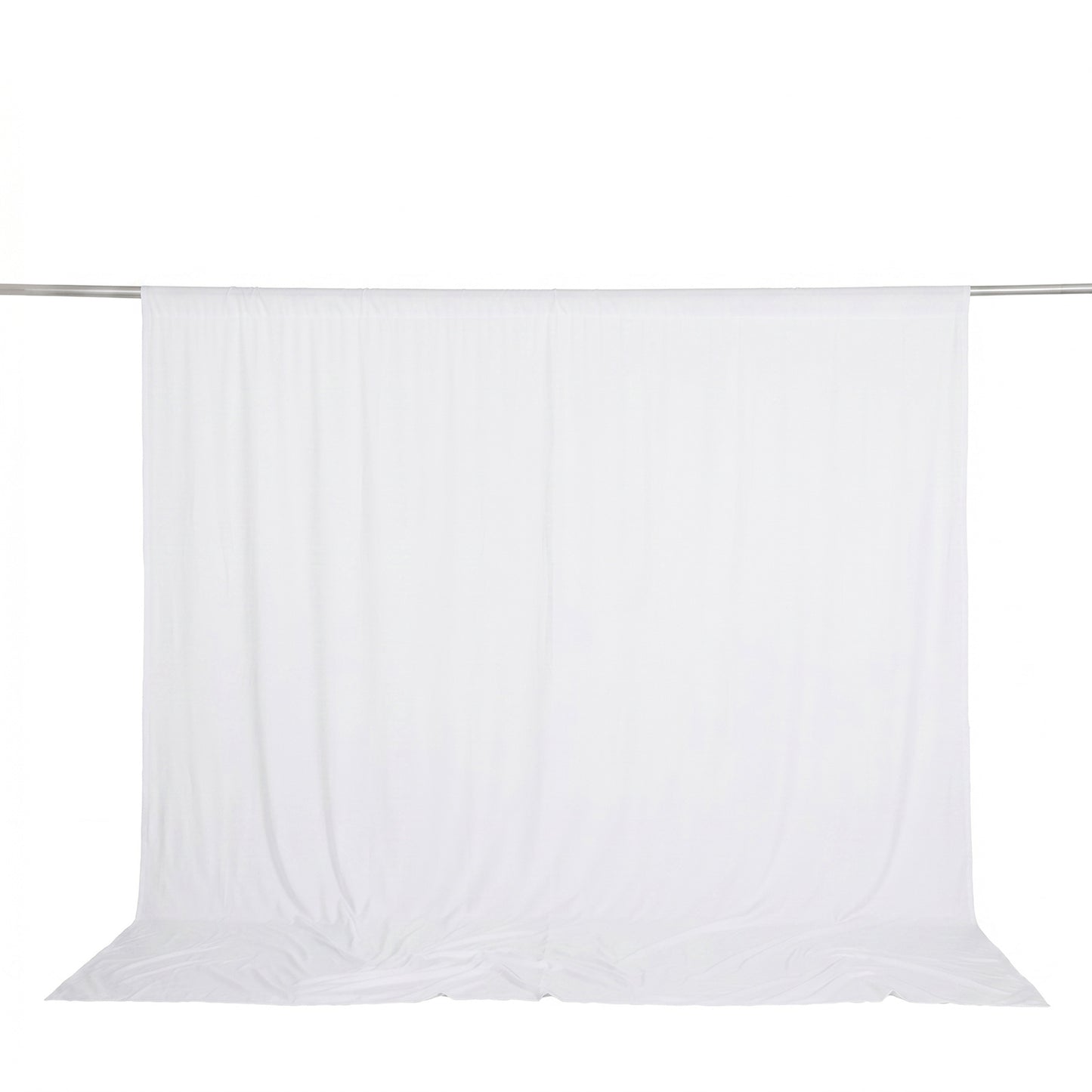 10ft x 10ft Spandex Backdrop Curtain White, 4-Way Stretch Wrinkle-Free Photo Booth Backdrop with Rod